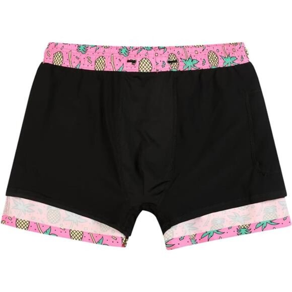 Men's Pineapple Swim Trunks with Compression Liner | 5 Inch Board Shorts - Picture 7 of 8